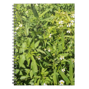 Lush green floral field notebook