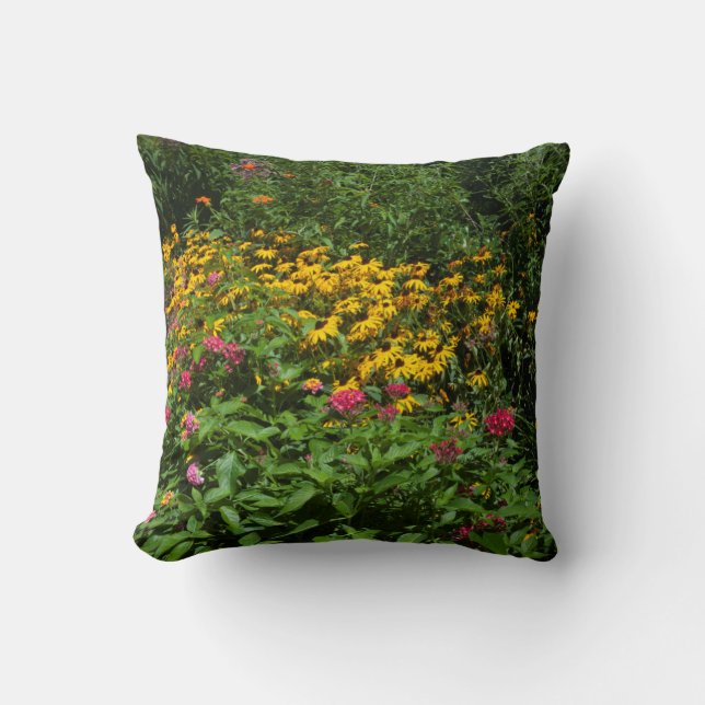 Lush Green Garden Throw Pillow (Front)