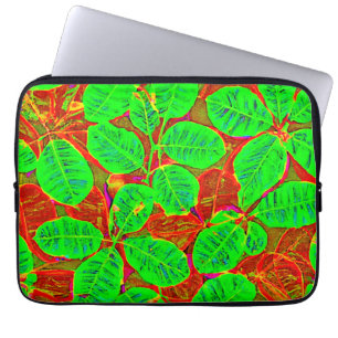 Lush Green Leaf Pattern Laptop Sleeve