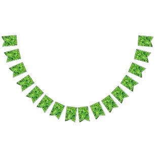 Lush Green Leaves Pattern – Nature Botanical  Bunting Flags