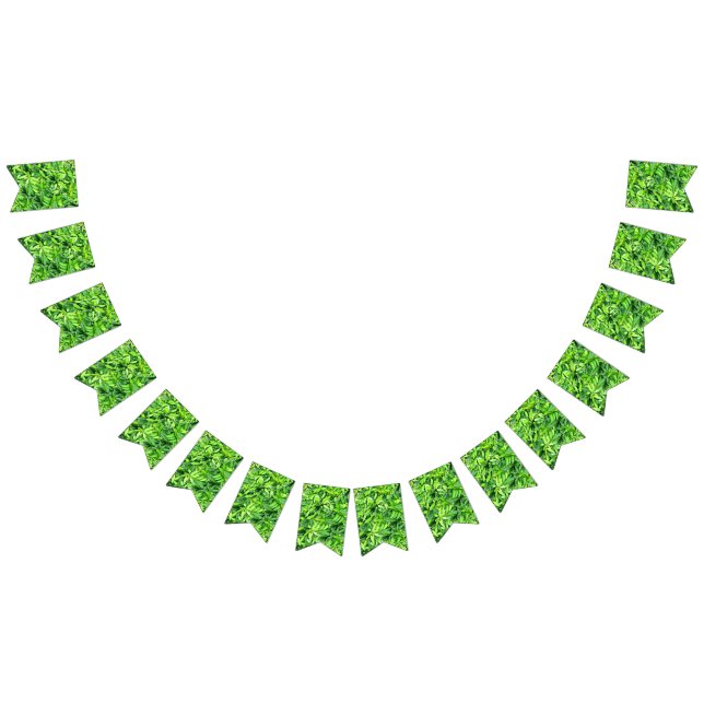 Lush Green Leaves Pattern – Nature Botanical  Bunting Flags (All)