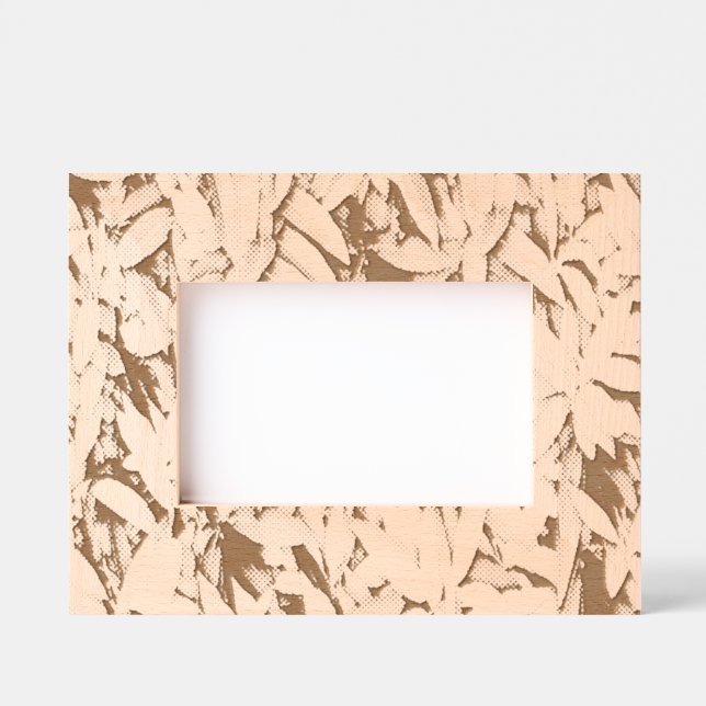 Lush Green Leaves Pattern – Nature Botanical  Etched Frames (Front)