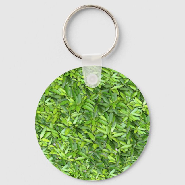 Lush Green Leaves Pattern – Nature Botanical  Keychain (Front)