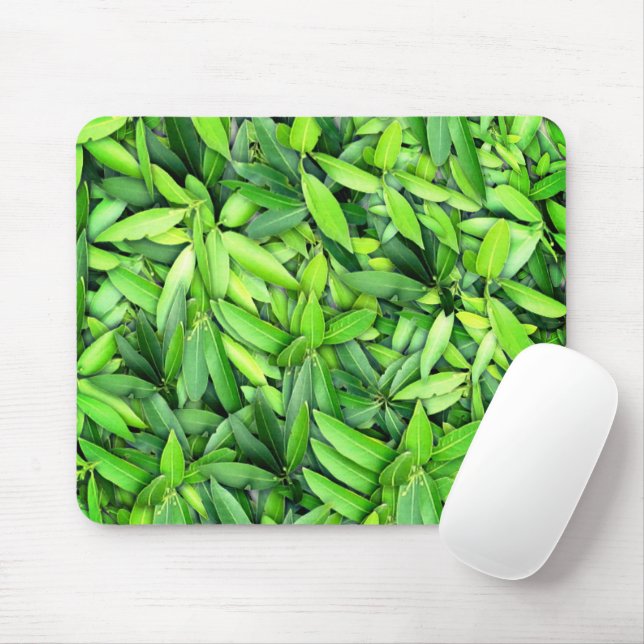 Lush Green Leaves Pattern – Nature Botanical  Mouse Pad (With Mouse)
