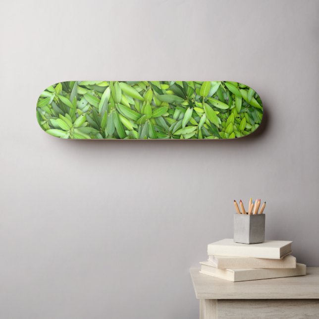 Lush Green Leaves Pattern – Nature Botanical  Skateboard (Wall Art (Horz))