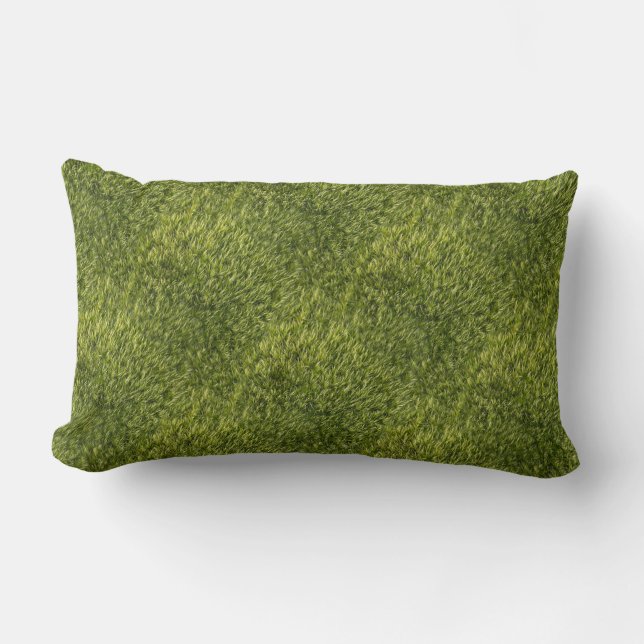 Lush Green Moss Lumbar Pillow (Front)