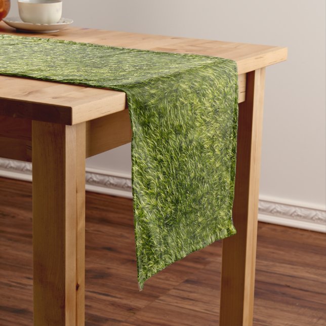 Lush Green Moss Short Table Runner (In Situ)