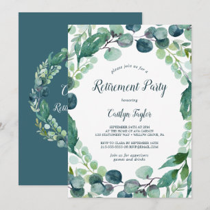 Lush Greenery and Eucalyptus Retirement Party Invitation