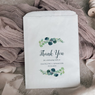Lush Greenery and Eucalyptus Thank You Wedding Favour Bag