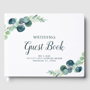 Lush Greenery and Eucalyptus Wedding Guest Book
