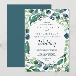 Lush Greenery and Eucalyptus Wedding Invitation