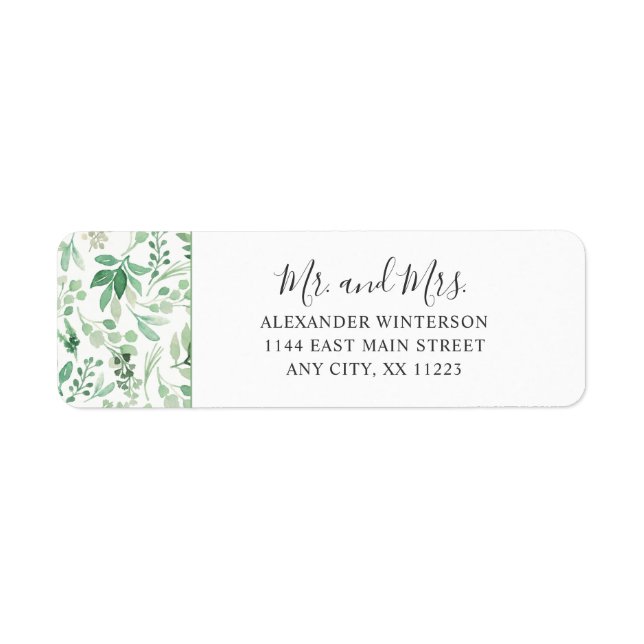 Lush Greenery Botanical MR & MRS adresse de retour (Devant)