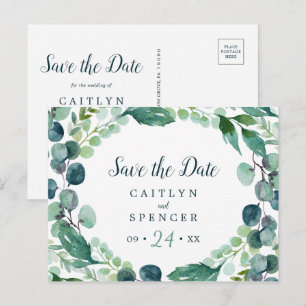 Lush Greenery & Eucalyptus Save the Date Postcard