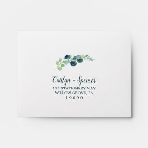 Lush Greenery & Eucalyptus Self-Addressed RSVP Envelope