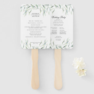 Lush Greenery Wedding Program Fan