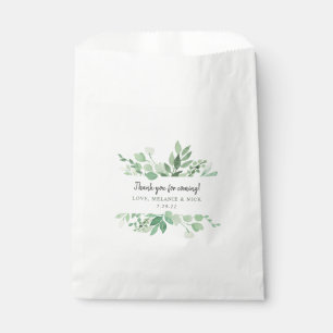 Lush Greenery wedding reception favour bag
