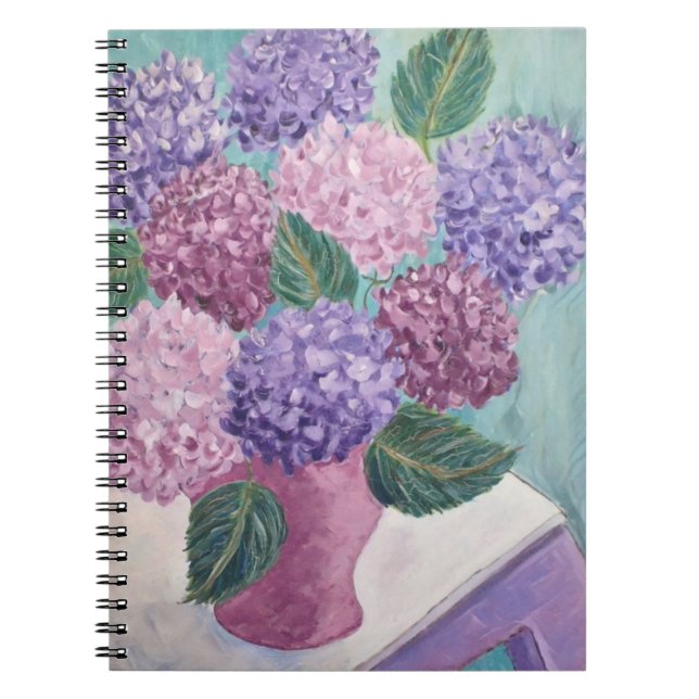 Lush Hydrangea Painting Notebook (Front)