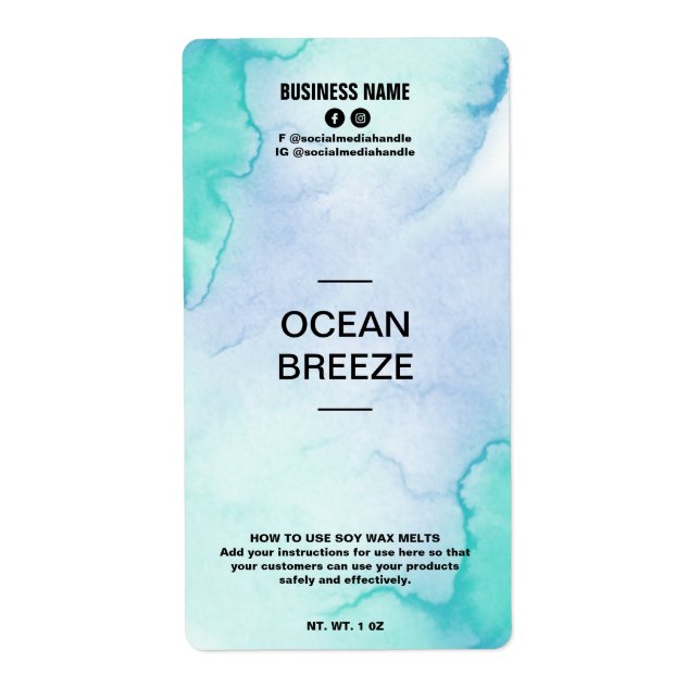 Lush Ink Blue Soy Wax Melt Étiquettes (Devant)