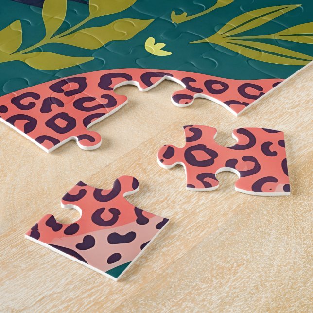  Lush Jungle Animal Pattern Jigsaw Puzzle (Side)