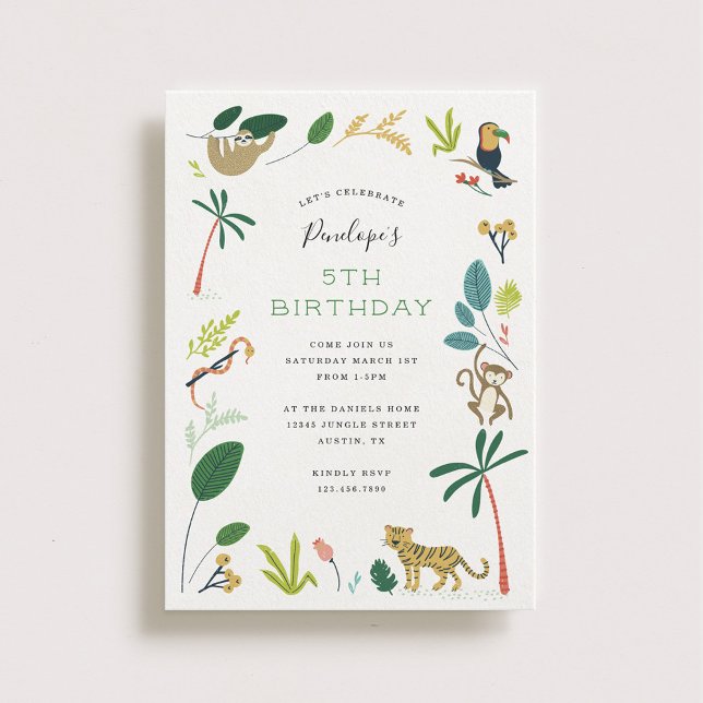 Lush Jungle Birthday Party Invitation (Creator Uploaded)