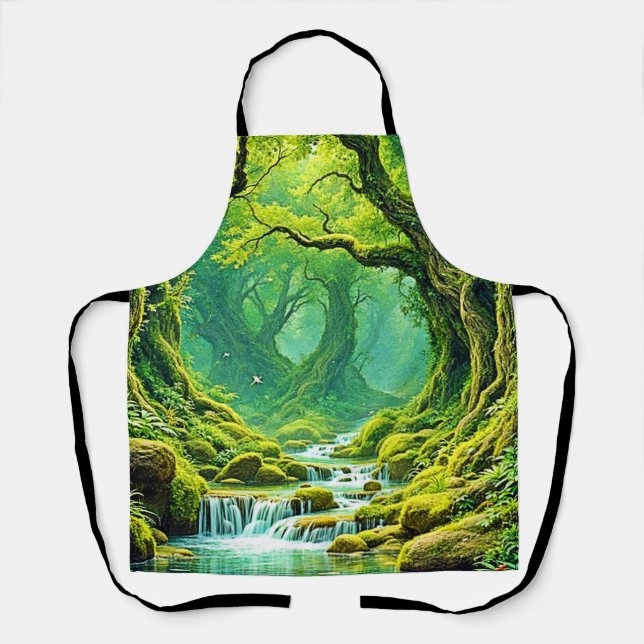 Lush Jungle Waterfall Bliss Apron (Front)