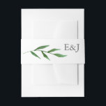 Lush Leaves Elegant Watercolor Wedding Monogram Invitation Belly Band<br><div class="desc">Send your invites in style with this elegant wedding invitation belly band featuring beautiful hand-painted watercolor leaves and your personalized monogram. See our shop for more pieces in this design!</div>