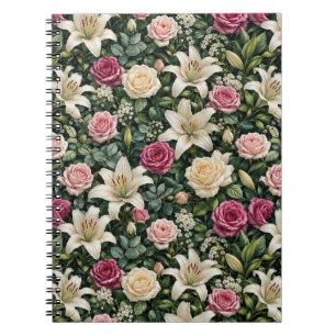 Lush Magnolia Floral Botanical Illustration Notebook