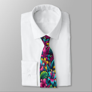 Lush Neon Flowers in Bold Glow Tie