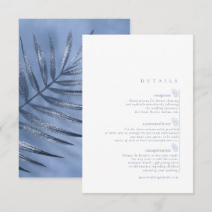 Lush Palm Leaf Wedding Details Windsor Blue ID956 Enclosure Card