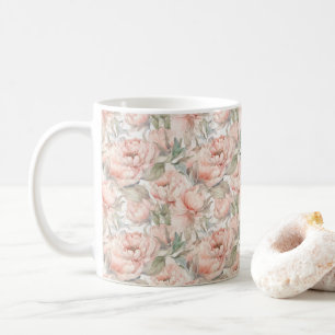 lush peony on a gentle background coffee mug