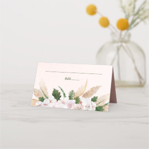 Lush Pink and Gold Watercolor Floral Place Card