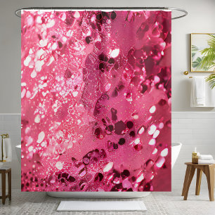 Lush Pink Sequin Shower Curtain