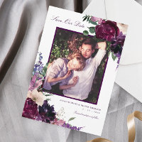 Lush Purple Flowers | Romantic Photo Save Our Date