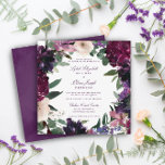 Lush Purple Flowers | Romantic Wedding Invitation<br><div class="desc">Watercolor flowers in shades of rich burgundy,  gentle lilac,  deep eggplant purple and pinkish orchid pair with modern green botanicals such as ferns and eucalyptus in these romantic,  elegant square wedding invitations.</div>