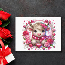 Lush Roses Highland Cow Valentines