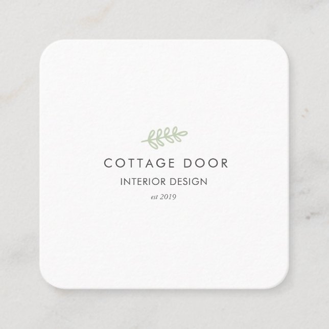 Lush Rustic Moderne Sage Carte de visite botanique (Devant)