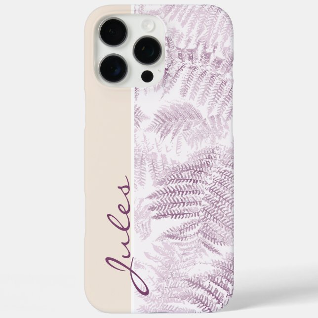 Lush Serene Pink Ferns on Orange Case-Mate iPhone Case (Back)