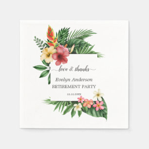 Lush Tropical Garden Flowers Bloom Retirement Napkin