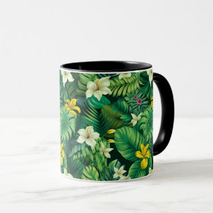 Lush Tropical Green - Tropical Foliage Beach Mug