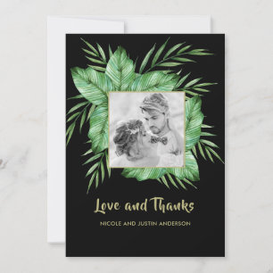Lush Tropical Greenery Photo Thank You Card
