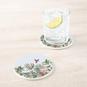 Lush Tropical Round Coaster Set - Jungle Cactus