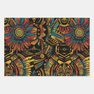 Lush Turquoise "Aztec Dream" Elegant Wrapping Pape Paper Sheet