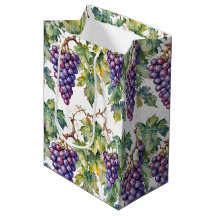 Lush Watercolor Purple Grape Vine Pattern
