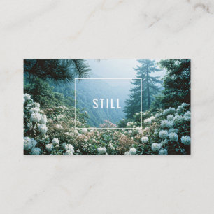 Lush White Hydrangea Flower Misty Mountain Forest Business Card