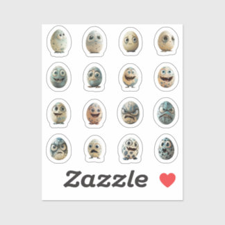 Lustic Chibi Easter eggs stickers - 16 pieces