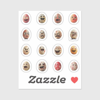 Lustic Chibi Easter eggs stickers - 16 pieces