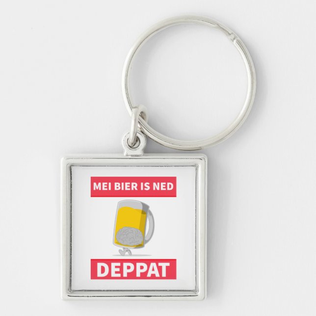Lustig Österreich Wien Dialekt Mei Bier Keychain (Front)