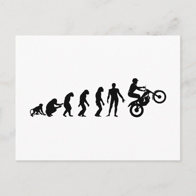 Lustige Enduro Bike Evolution Postcard (Front)