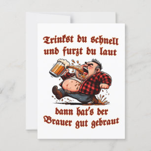 Lustiger Bier Trinkspruch mit Schlacki Postcard