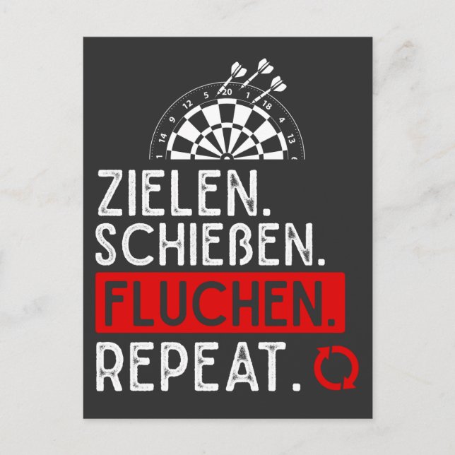 Lustiger Dart Spruch Dartscheibe Probleme Darts Mä Postcard (Front)
